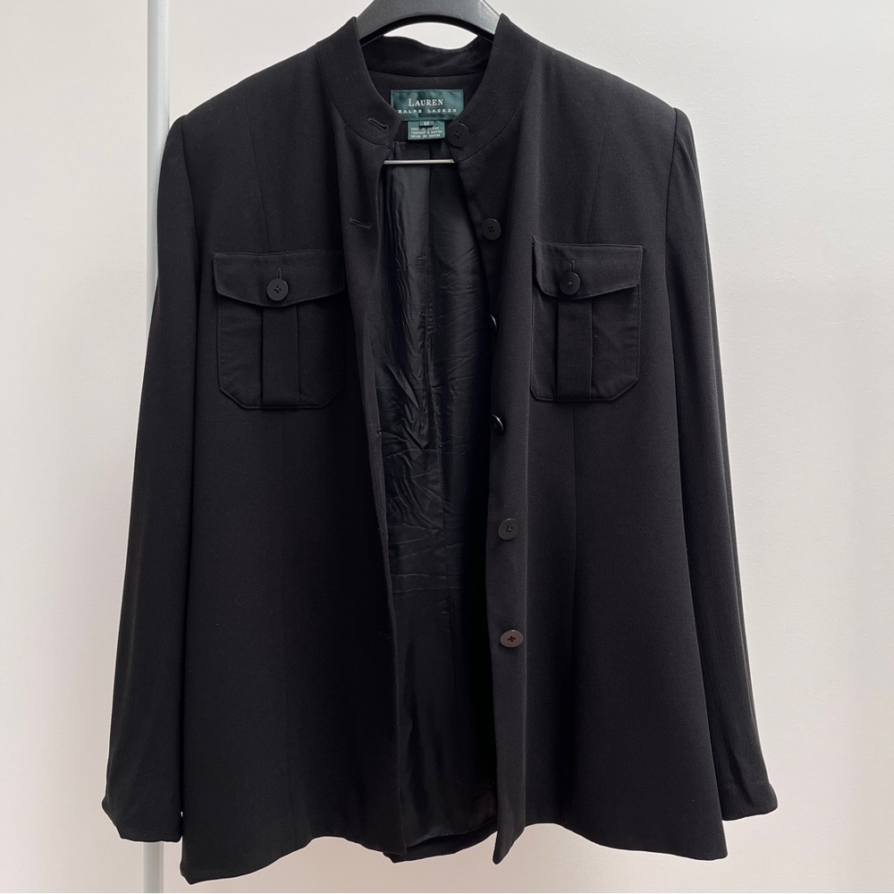 Vintage Lauren Ralph Lauren military utility blazer jacket 12 timeless old money - Picture 1 of 12
